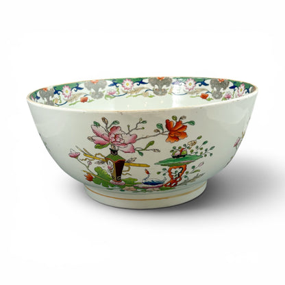 Masons ironstone punch bowl, circa 1815-1840, Grasshopper