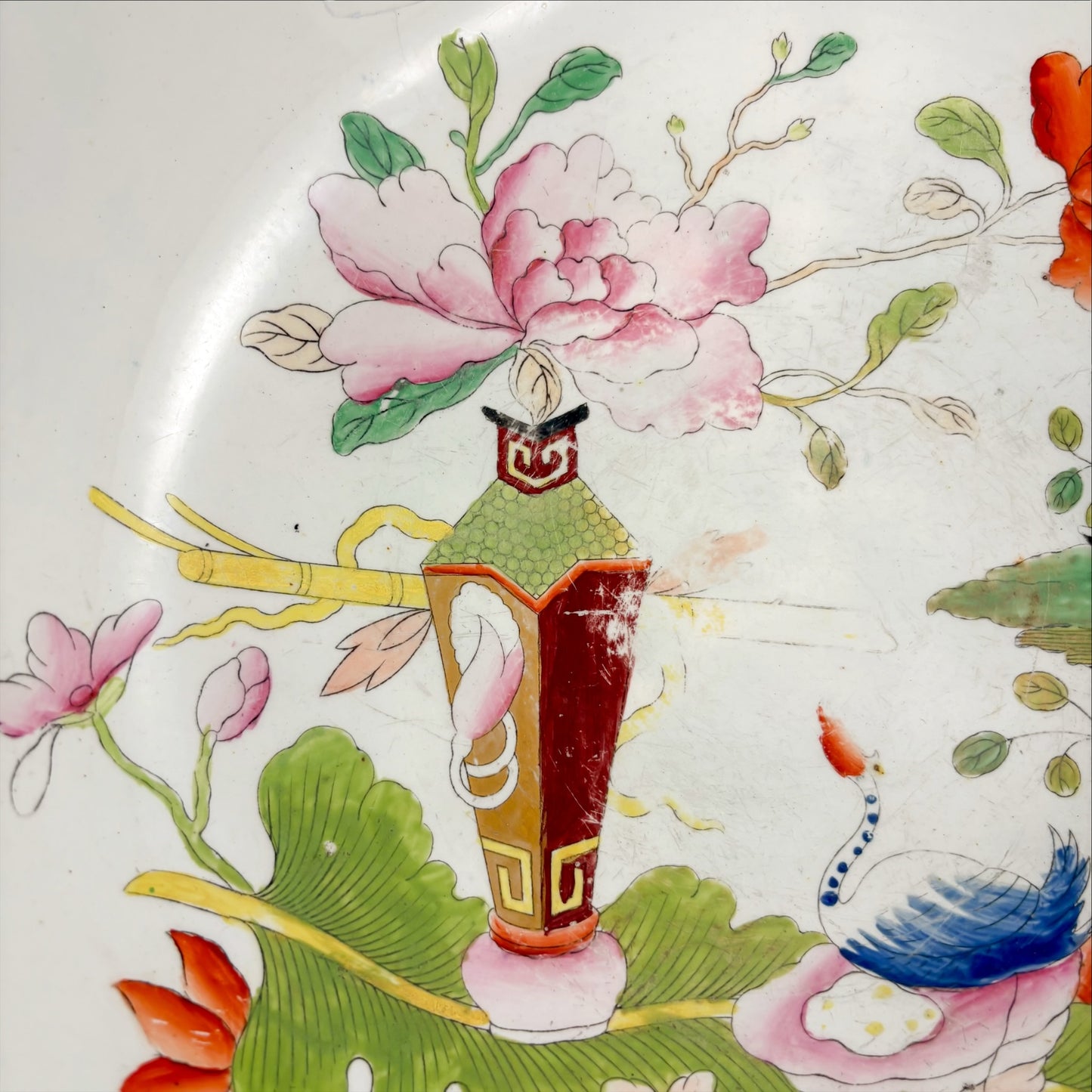 Masons ironstone punch bowl, circa 1815-1840, Grasshopper