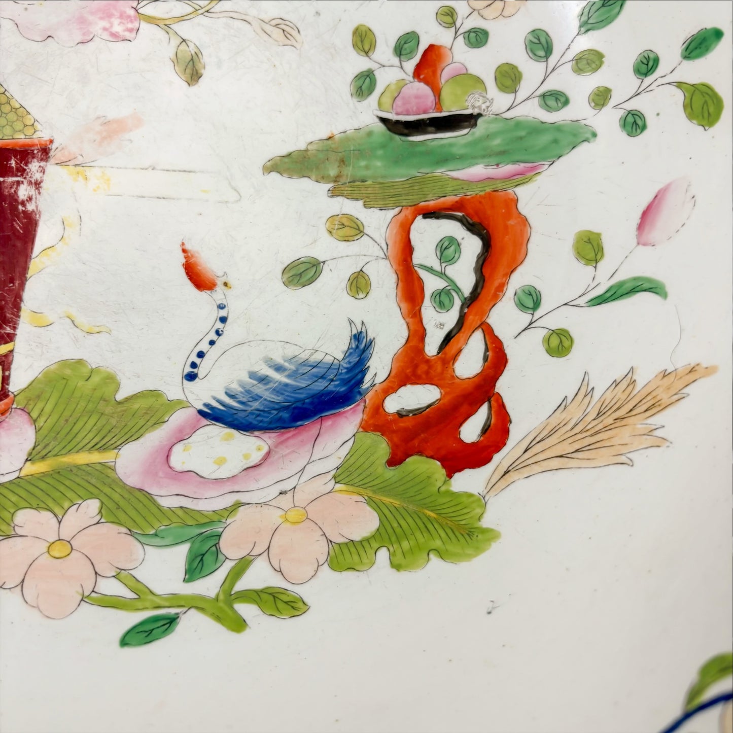Masons ironstone punch bowl, circa 1815-1840, Grasshopper