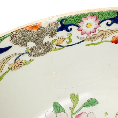 Masons ironstone punch bowl, circa 1815-1840, Grasshopper