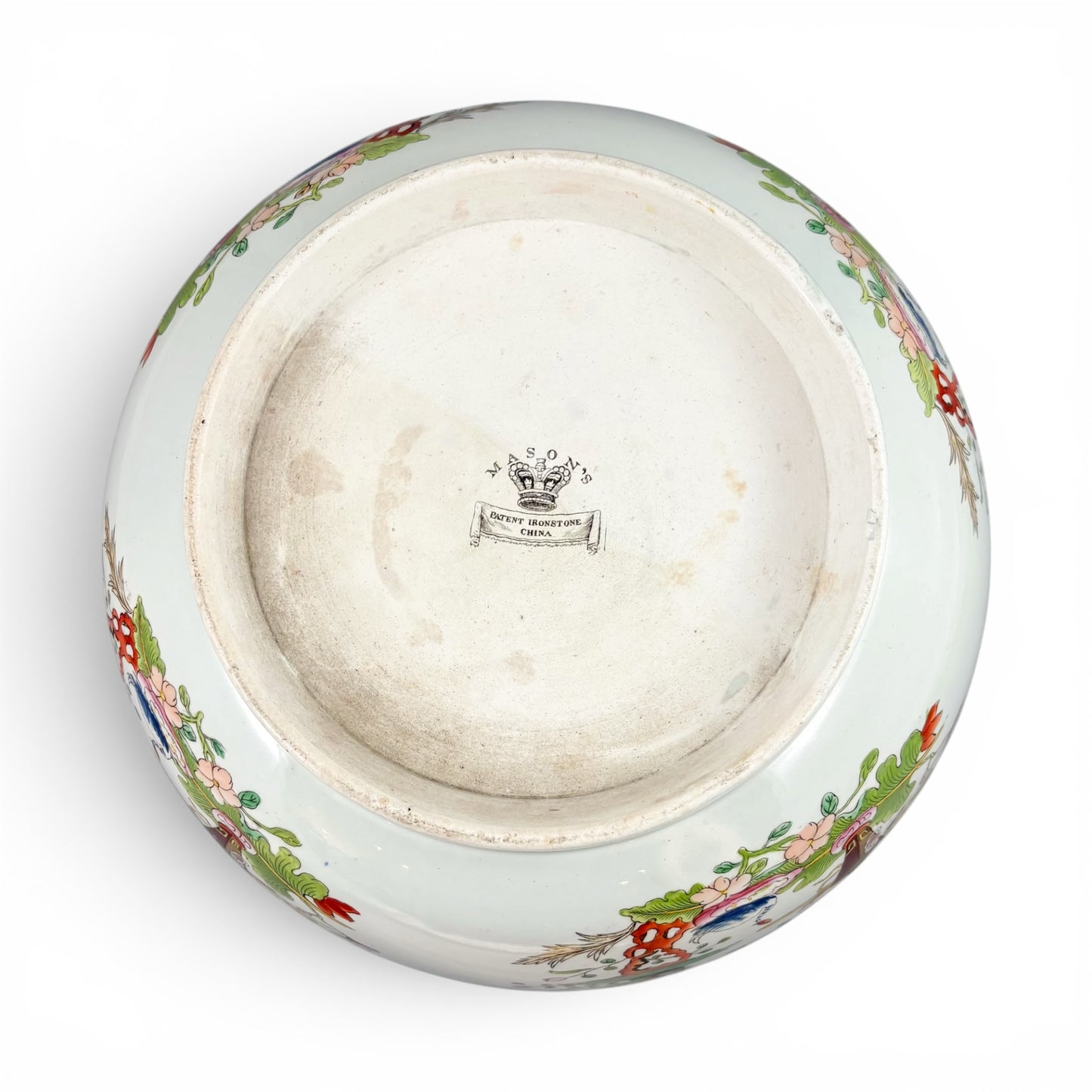 Masons ironstone punch bowl, circa 1815-1840, Grasshopper