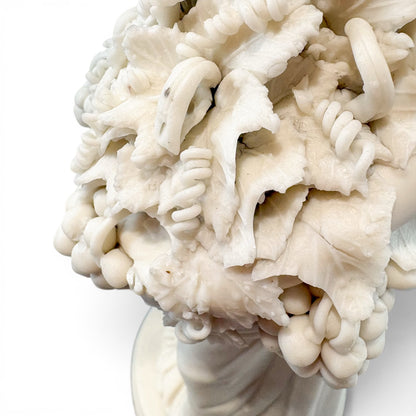 Large Victorian Parian ware Bacchante figure with basket of grapes, c.1860