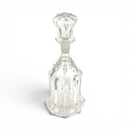 Pair of Victorian pillar-moulded bell decanters with stoppers