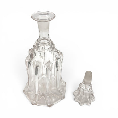 Pair of Victorian pillar-moulded bell decanters with stoppers