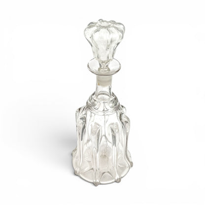 Pair of Victorian pillar-moulded bell decanters with stoppers