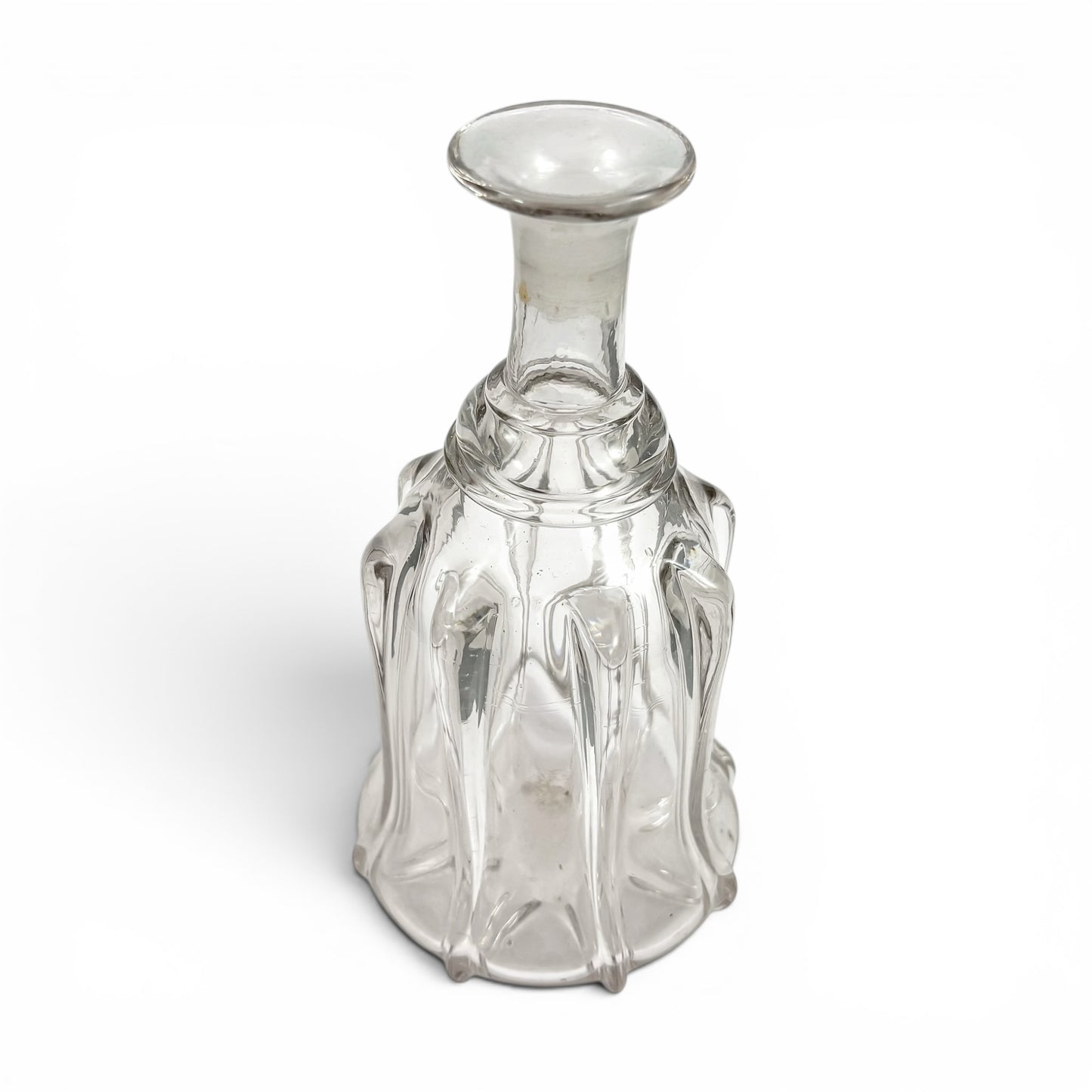 Pair of Victorian pillar-moulded bell decanters with stoppers