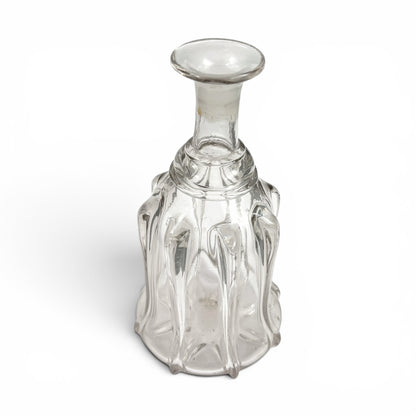 Pair of Victorian pillar-moulded bell decanters with stoppers