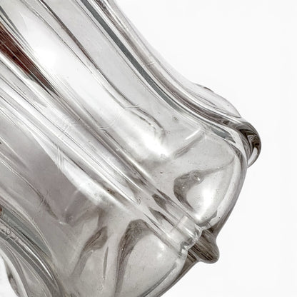 Pair of Victorian pillar-moulded bell decanters with stoppers