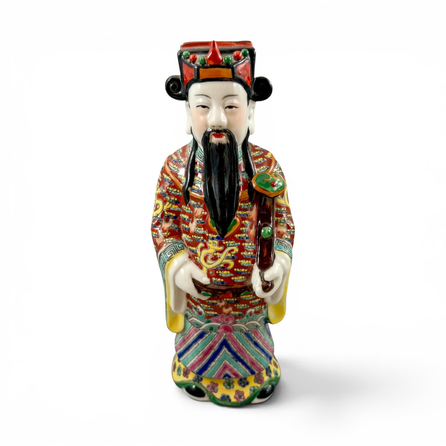 Chinese famille rose porcelain Fu Lu Shou figures, set of three