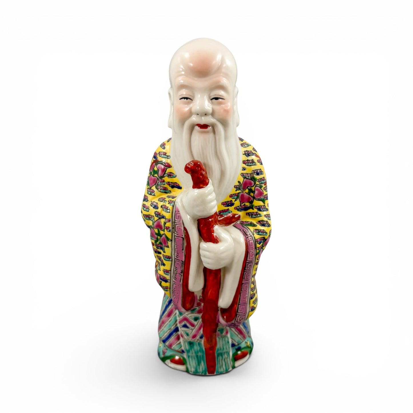 Chinese famille rose porcelain Fu Lu Shou figures, set of three