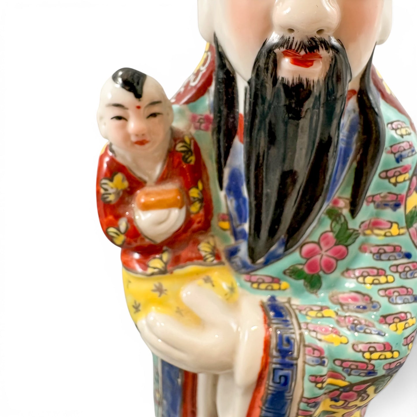 Chinese famille rose porcelain Fu Lu Shou figures, set of three