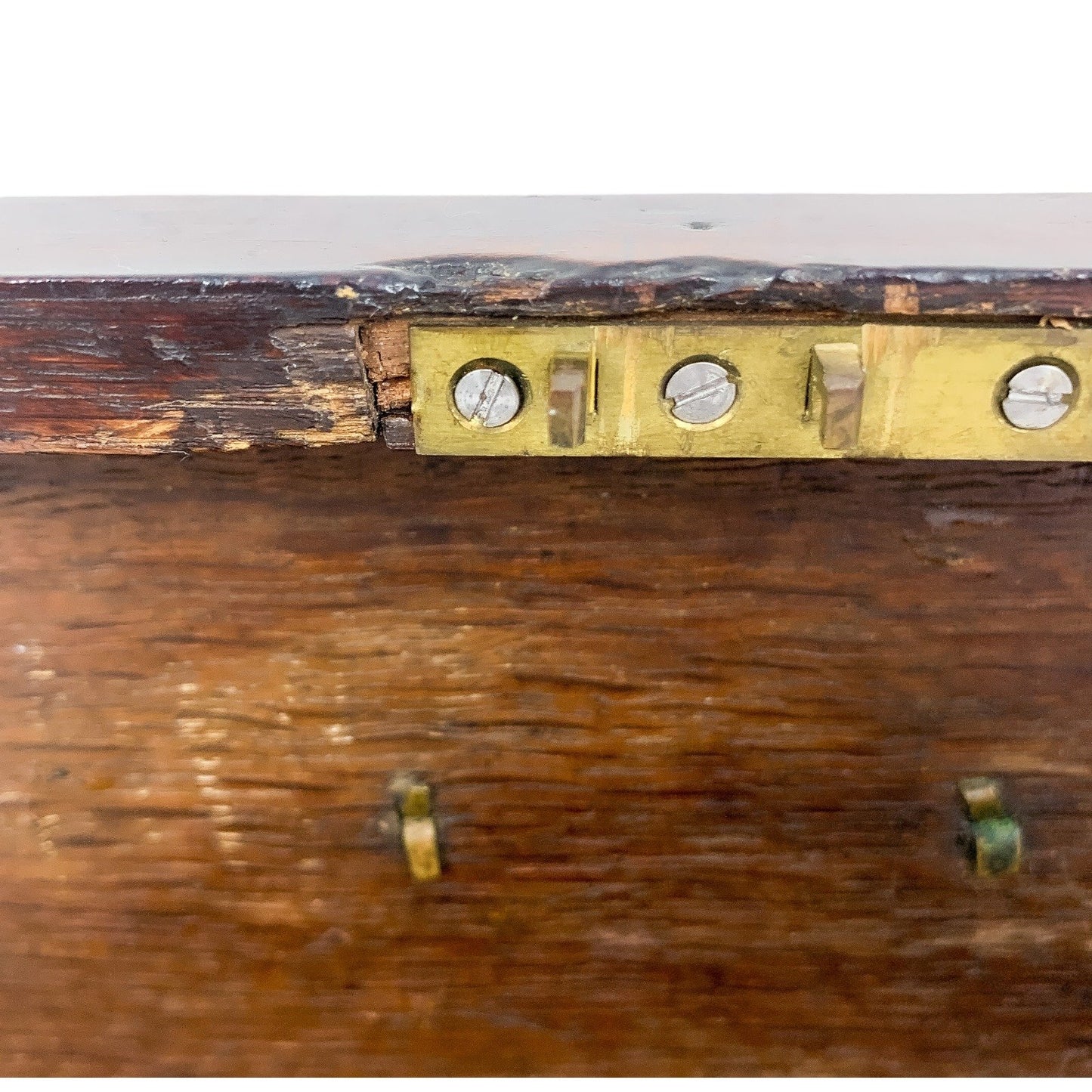 1750’s George II mahogany tea caddy / wooden jewellery box with swan neck handle