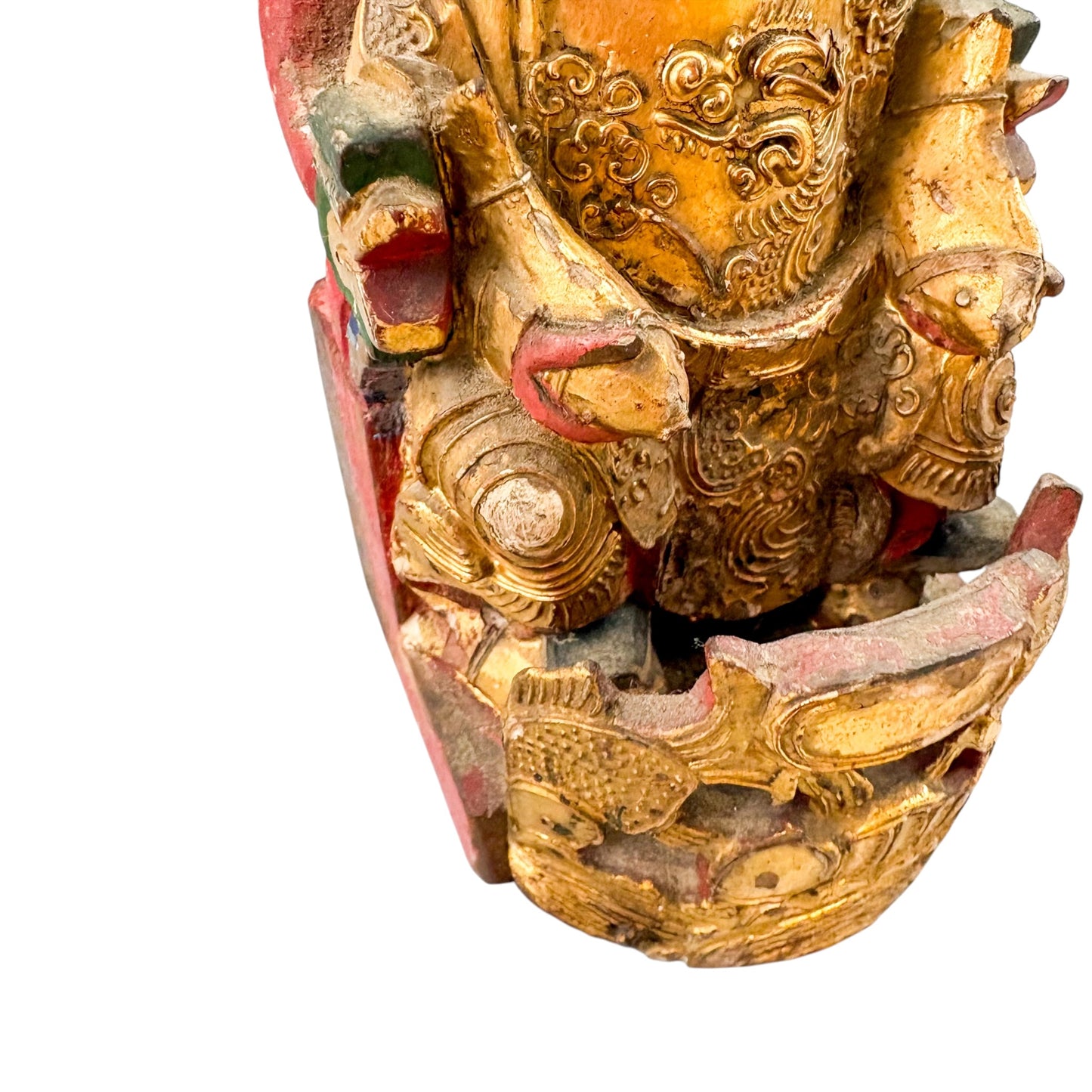 Qing dynasty Chinese giltwood Kitchen God shrine figures