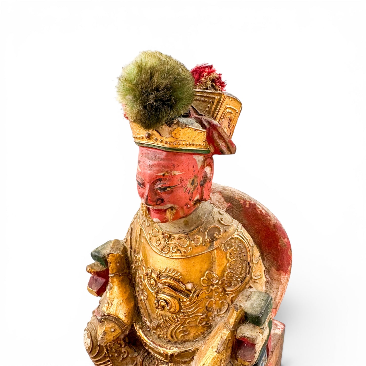 Qing dynasty Chinese giltwood Kitchen God shrine figures