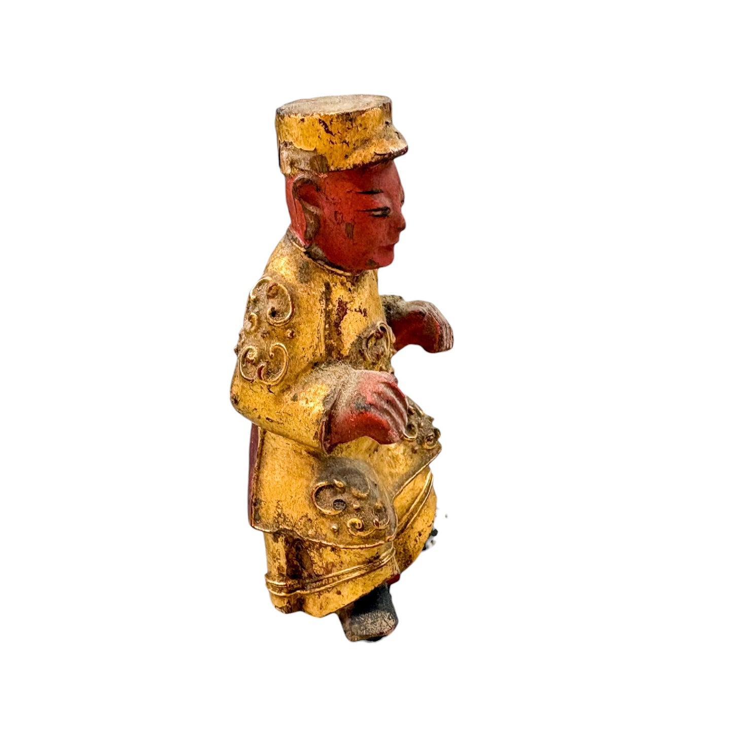 Qing dynasty Chinese giltwood Kitchen God shrine figures