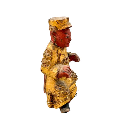 Qing dynasty Chinese giltwood Kitchen God shrine figures