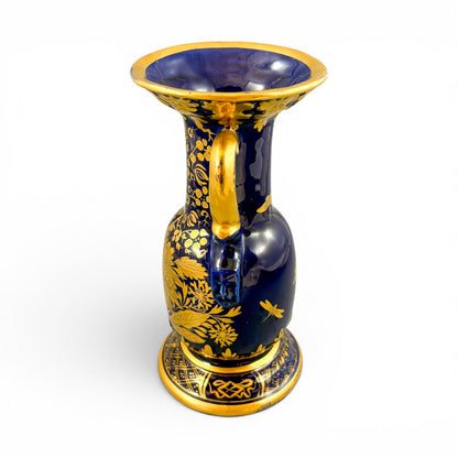 Georgian Mason's Ironstone vase in cobalt blue and gilt