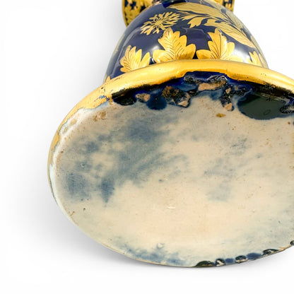 Georgian Mason's Ironstone vase in cobalt blue and gilt