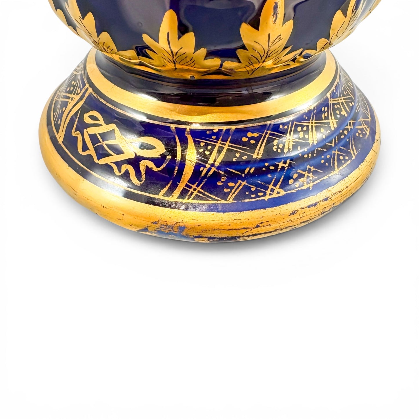 Georgian Mason's Ironstone vase in cobalt blue and gilt