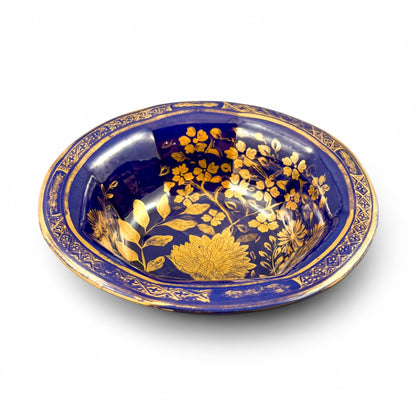 Mason's Ironstone bowl, cobalt blue with gilt florals
