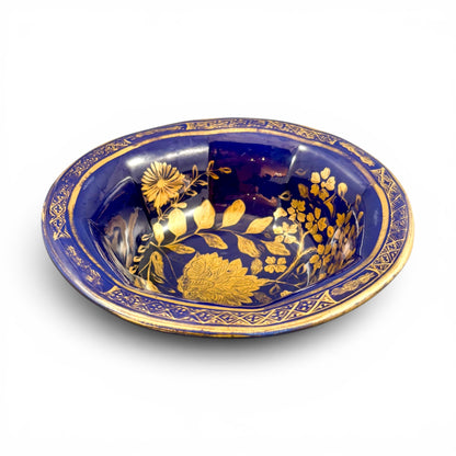 Mason's Ironstone bowl, cobalt blue with gilt florals