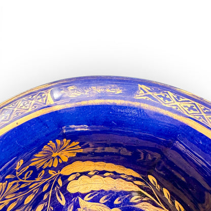 Mason's Ironstone bowl, cobalt blue with gilt florals