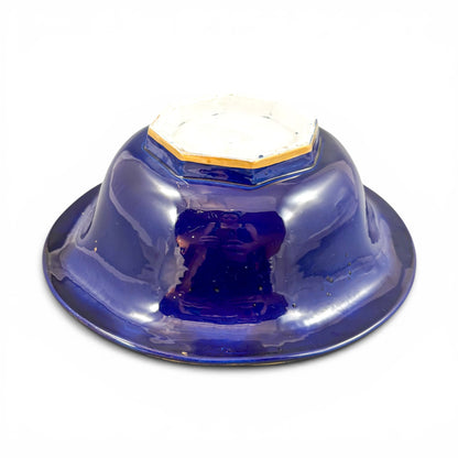 Mason's Ironstone bowl, cobalt blue with gilt florals
