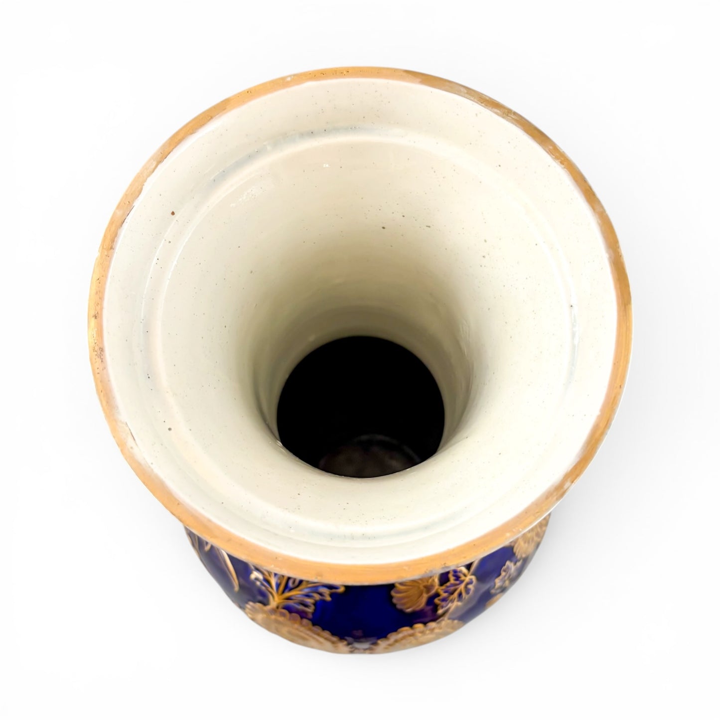 Mason's Ironstone monumental urn, cobalt blue and gilt