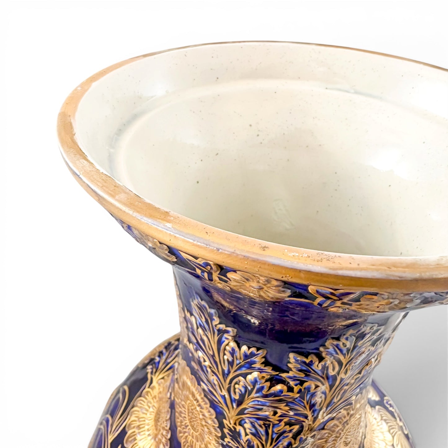 Mason's Ironstone monumental urn, cobalt blue and gilt