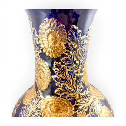 Mason's Ironstone monumental urn, cobalt blue and gilt