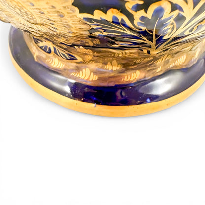 Mason's Ironstone monumental urn, cobalt blue and gilt