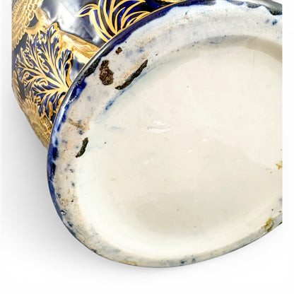 Mason's Ironstone monumental urn, cobalt blue and gilt