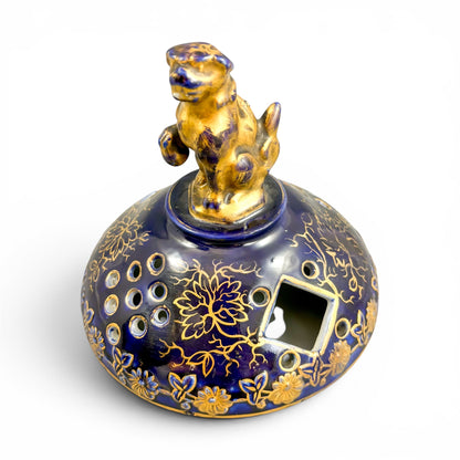 Mason's Ironstone monumental urn, cobalt blue and gilt