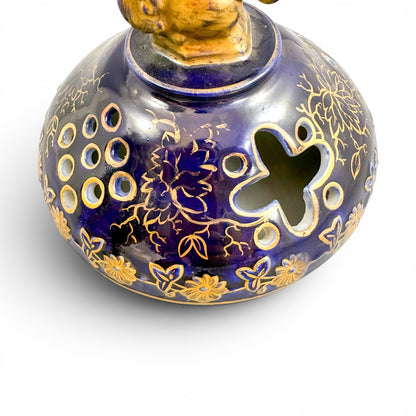 Mason's Ironstone monumental urn, cobalt blue and gilt