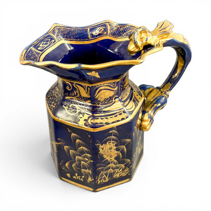 Mason's Ironstone jugs, Georgian, cobalt blue and gilt