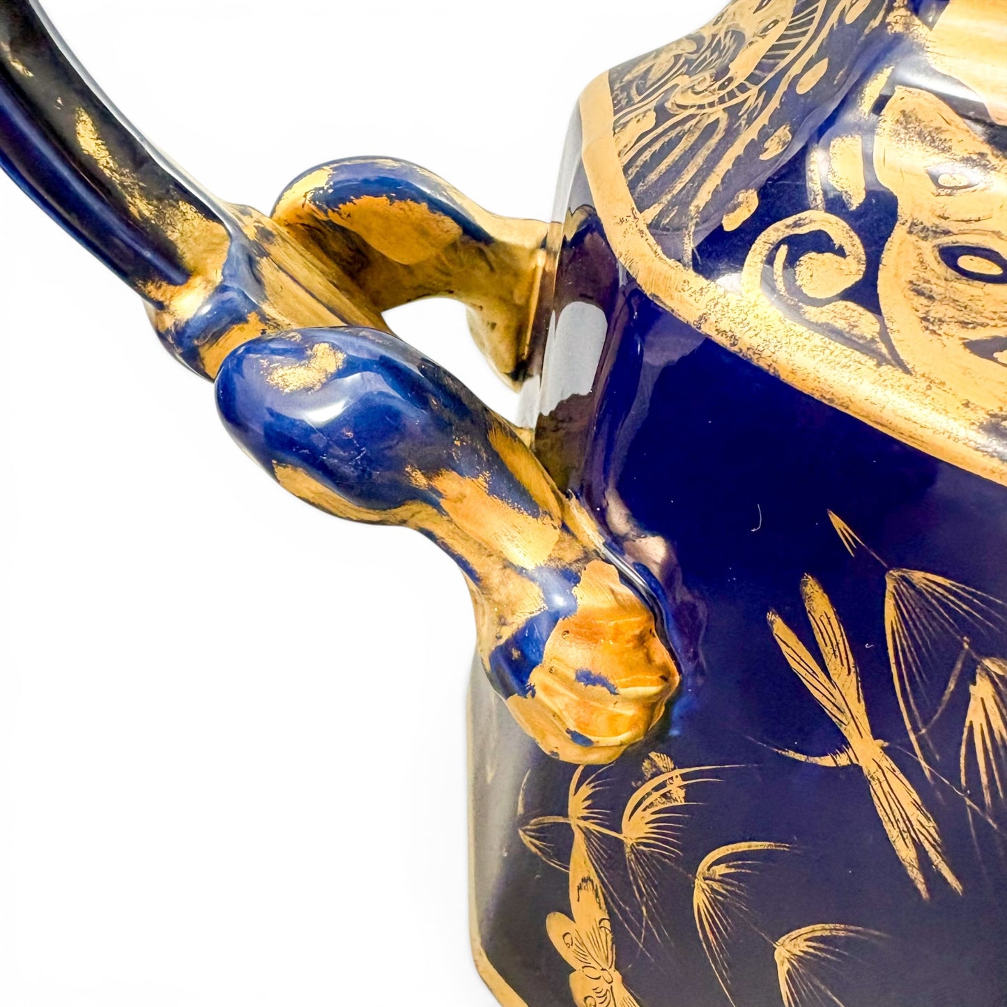 Mason's Ironstone jugs, Georgian, cobalt blue and gilt