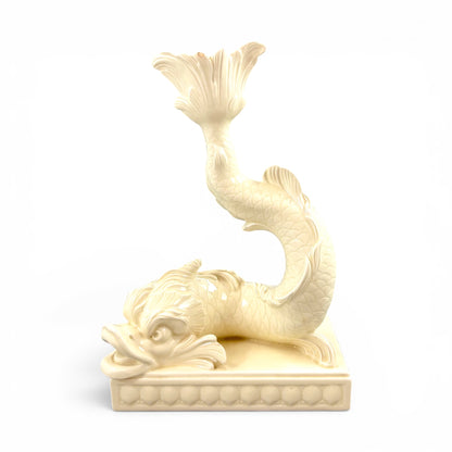 Wedgwood cream fish candlestick, Etruria & Barlaston