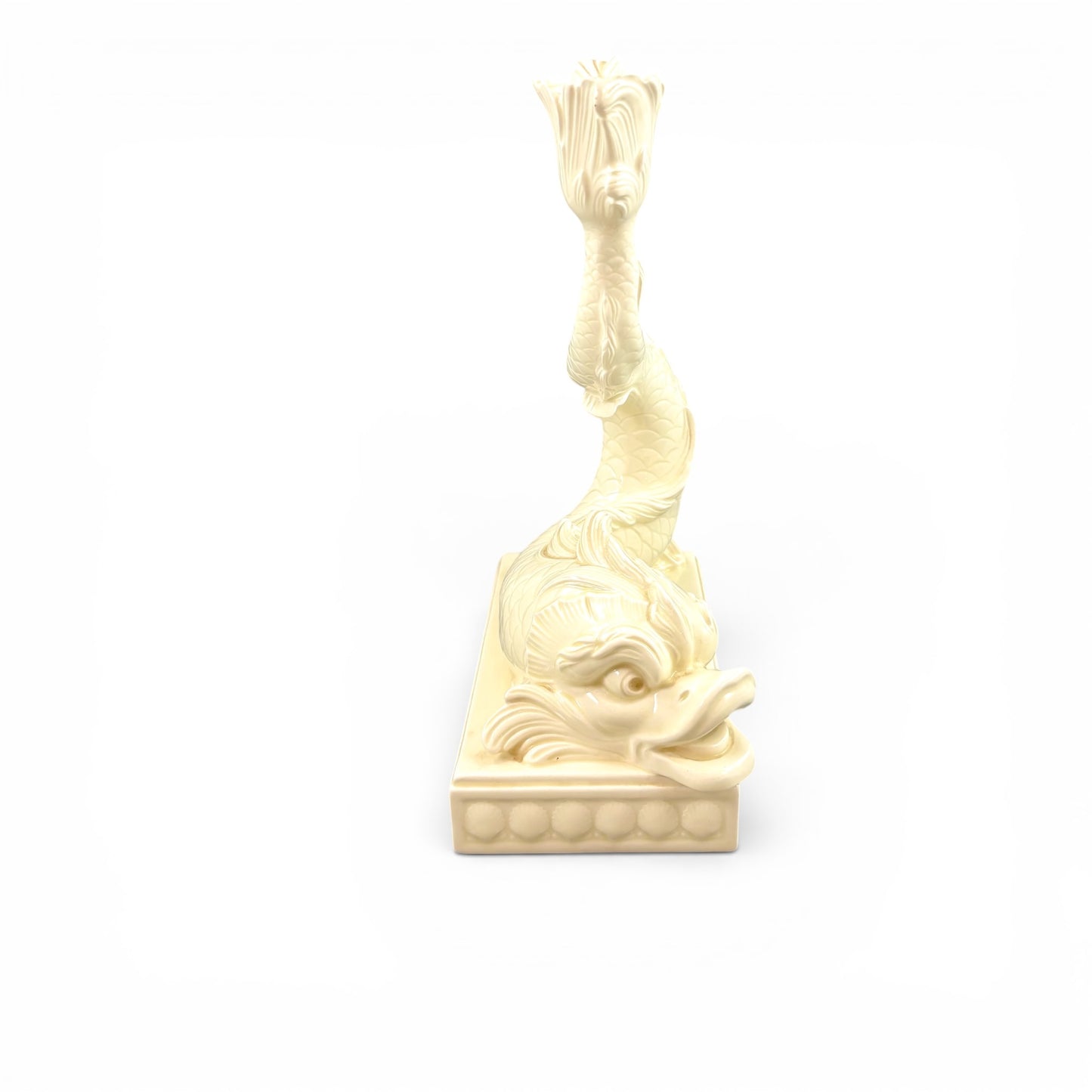 Wedgwood cream fish candlestick, Etruria & Barlaston
