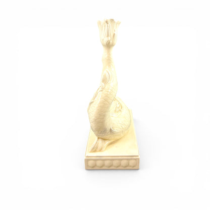 Wedgwood cream fish candlestick, Etruria & Barlaston