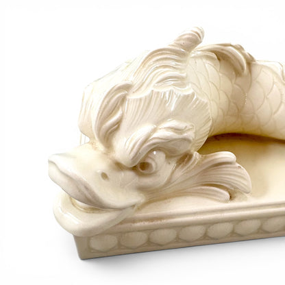 Wedgwood cream fish candlestick, Etruria & Barlaston