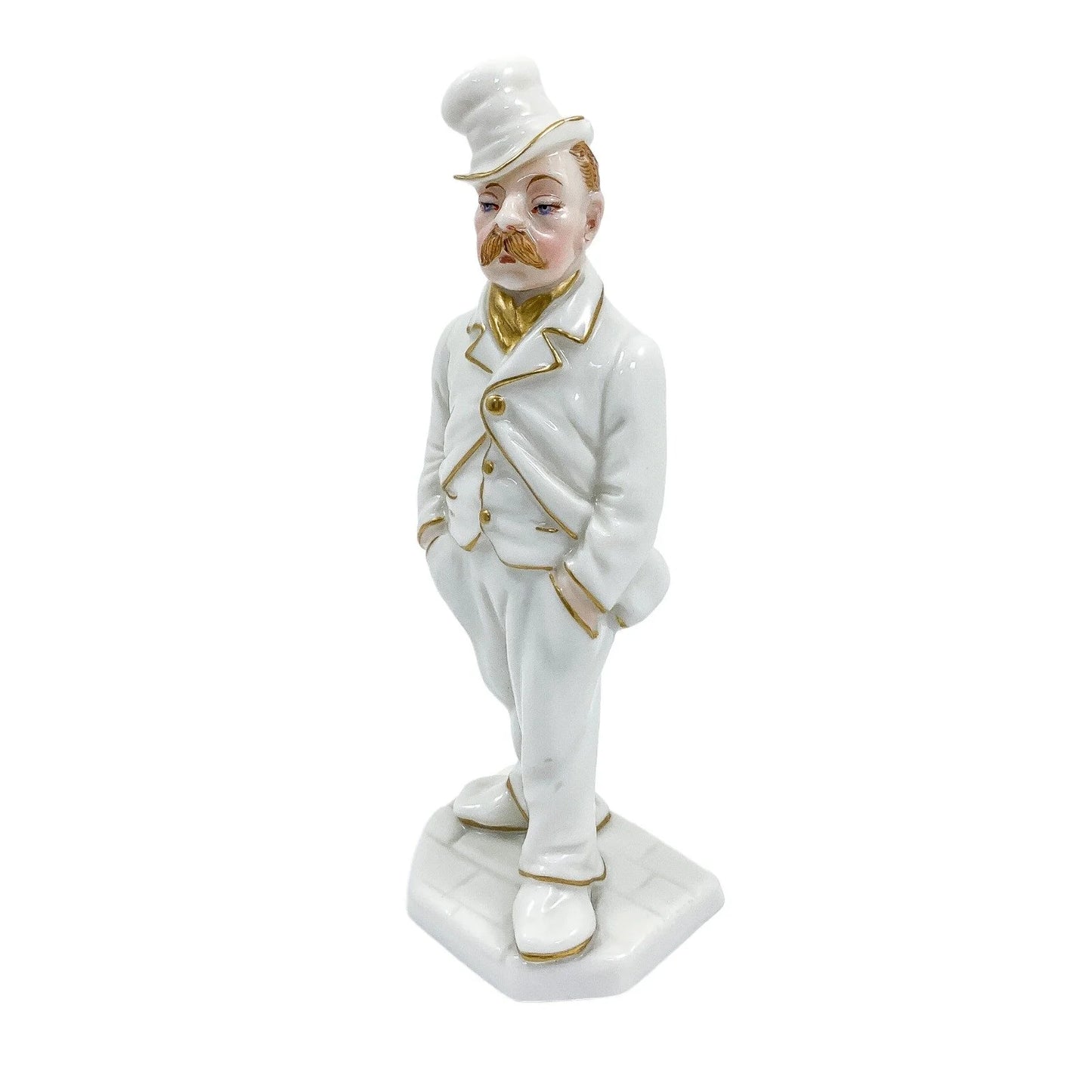 Royal Worcester James Hadley "Down and Out" porcelain menu holder figurine of "The Toff"