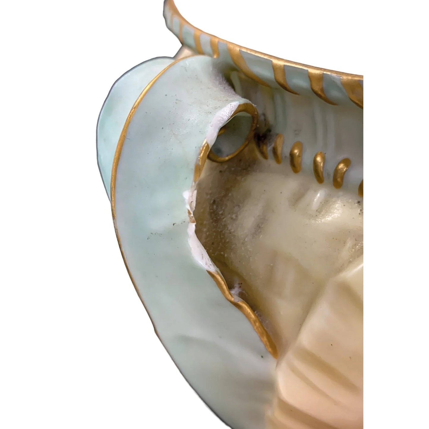 Art Nouveau Royal Worcester ivory blush planter/jardiniere/cache pot with leaf design