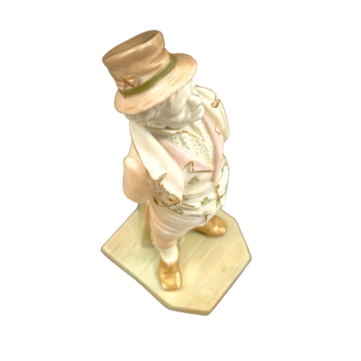1894 Royal Worcester Irishman figurine by James Hadley in blush porcelain, "Countries of the World" series