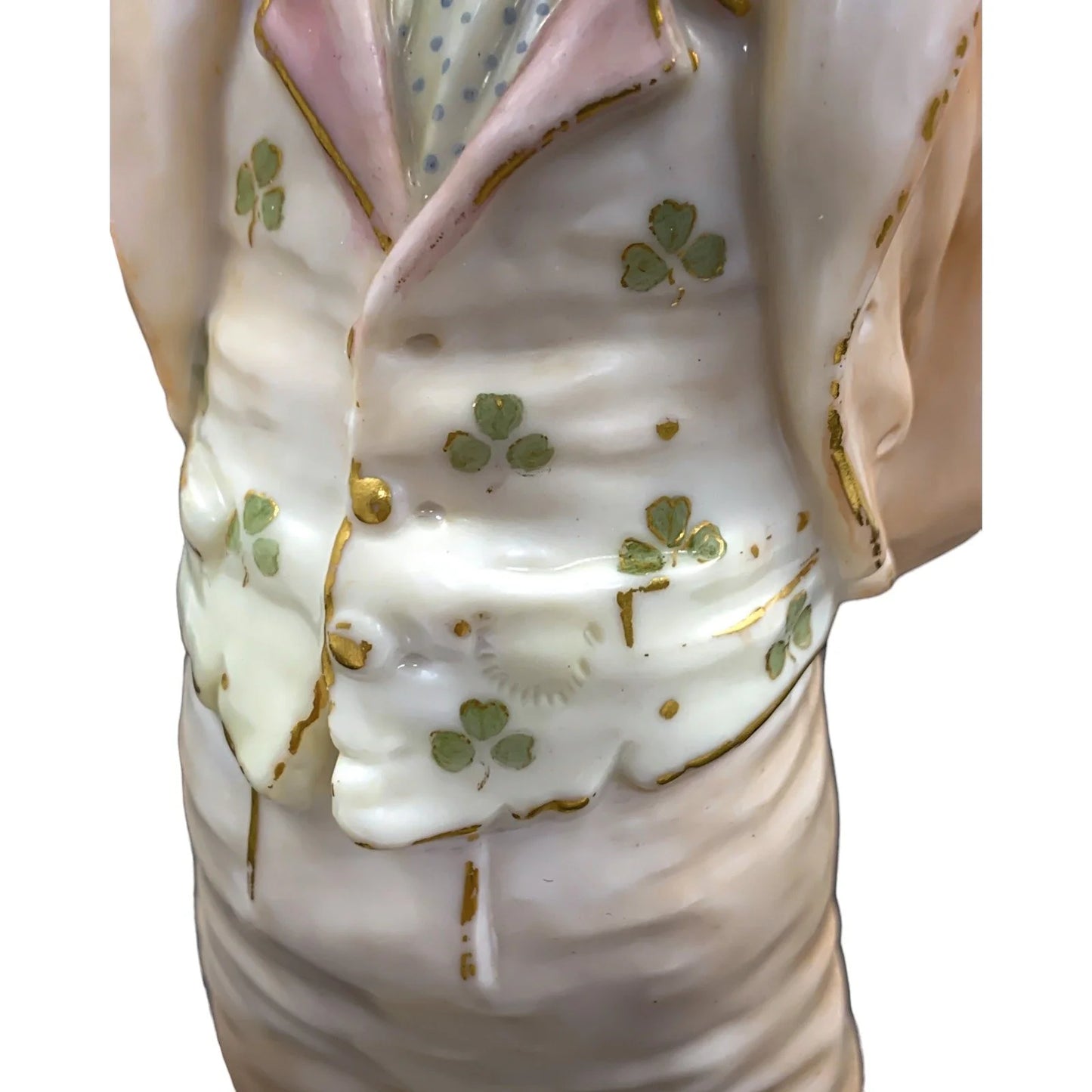 1894 Royal Worcester Irishman figurine by James Hadley in blush porcelain, "Countries of the World" series