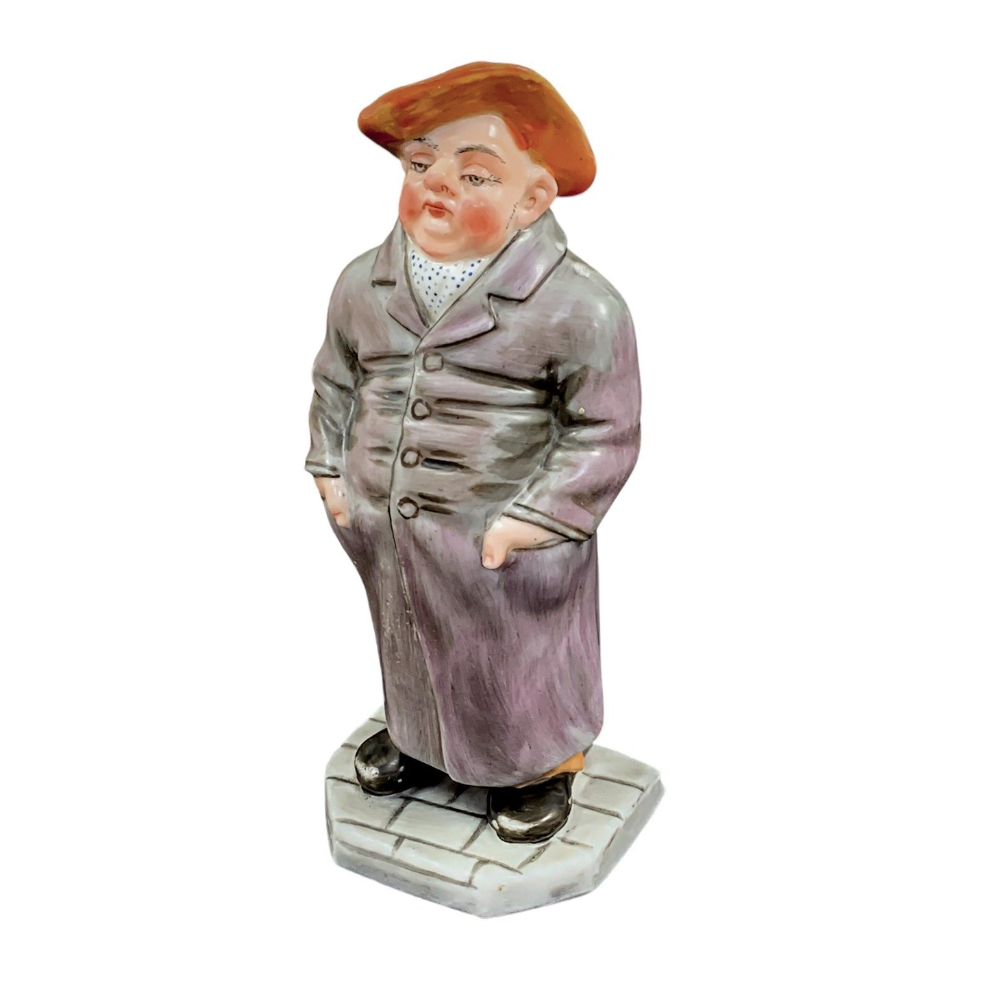 Victorian Royal Worcester James Hadley "Down and Out" porcelain menu holder figurine of "The Cabbie"