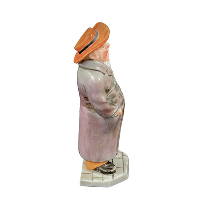 Victorian Royal Worcester James Hadley "Down and Out" porcelain menu holder figurine of "The Cabbie"