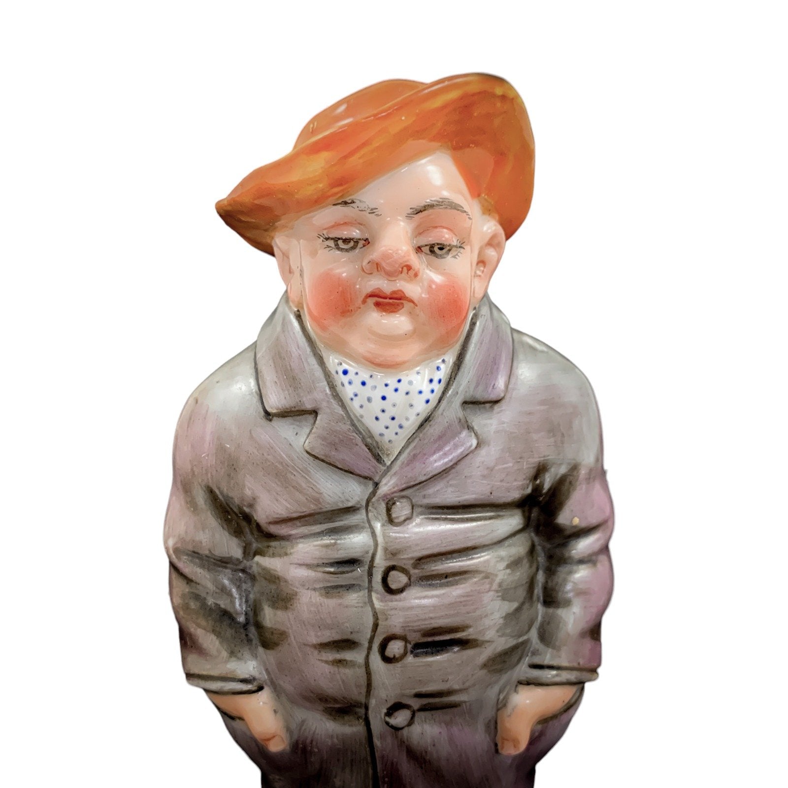 Victorian Royal Worcester James Hadley "Down and Out" porcelain menu holder figurine of "The Cabbie"