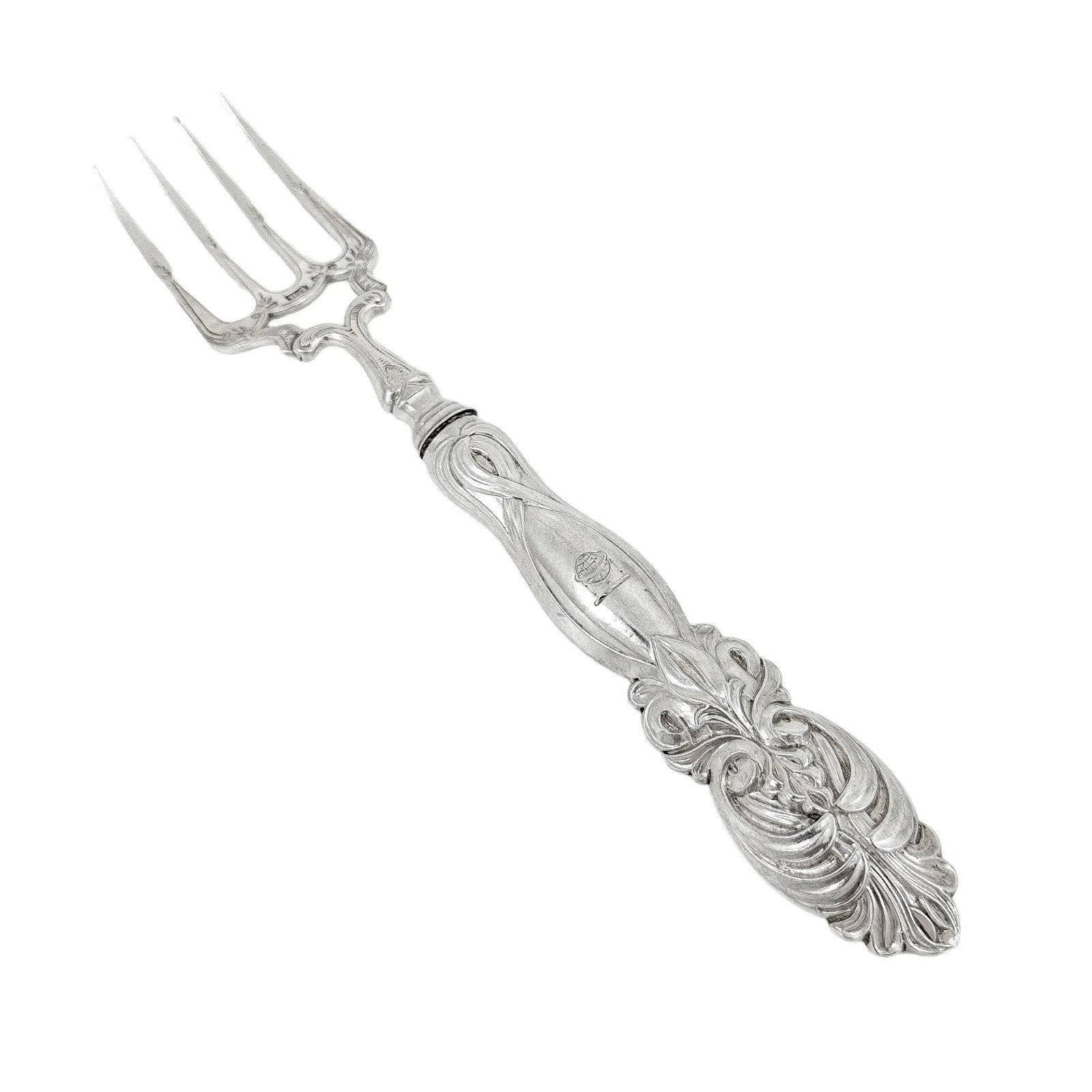 Victorian cased sterling silver fish serving set in Art Nouveau design