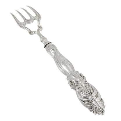 Victorian cased sterling silver fish serving set in Art Nouveau design