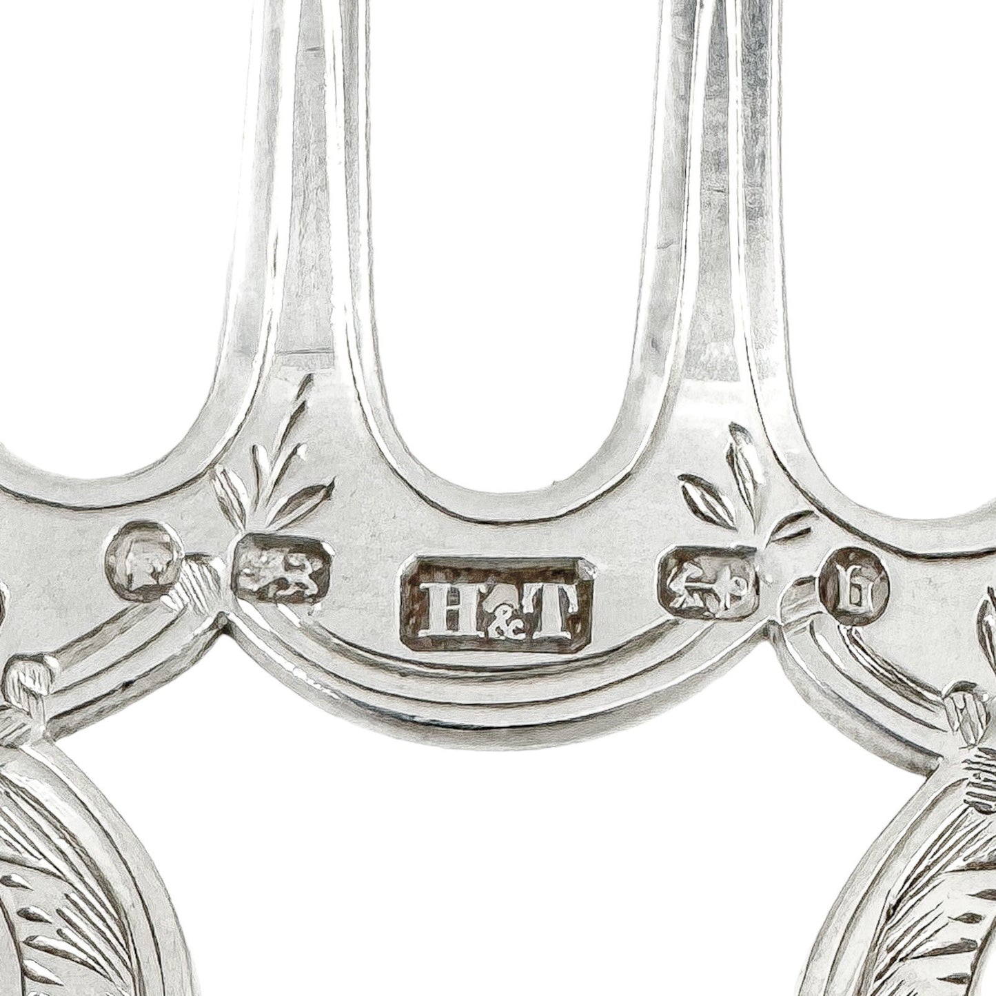 Victorian cased sterling silver fish serving set in Art Nouveau design